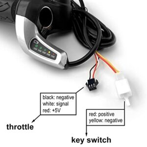 L-faster 24V/36V/48V Electric Bike Throttle Grip Electric Scooter Voltage Indicator Power Key Locker Accelerator (48V)