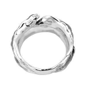 AeraVida Unique Burnt Flame Fire Oxidized Sterling Silver Ring | Classic Wedding Rings For Women | Gothic Comfort Fit Silver Rings for Women | Sterling Silver Rings Sizes (7)