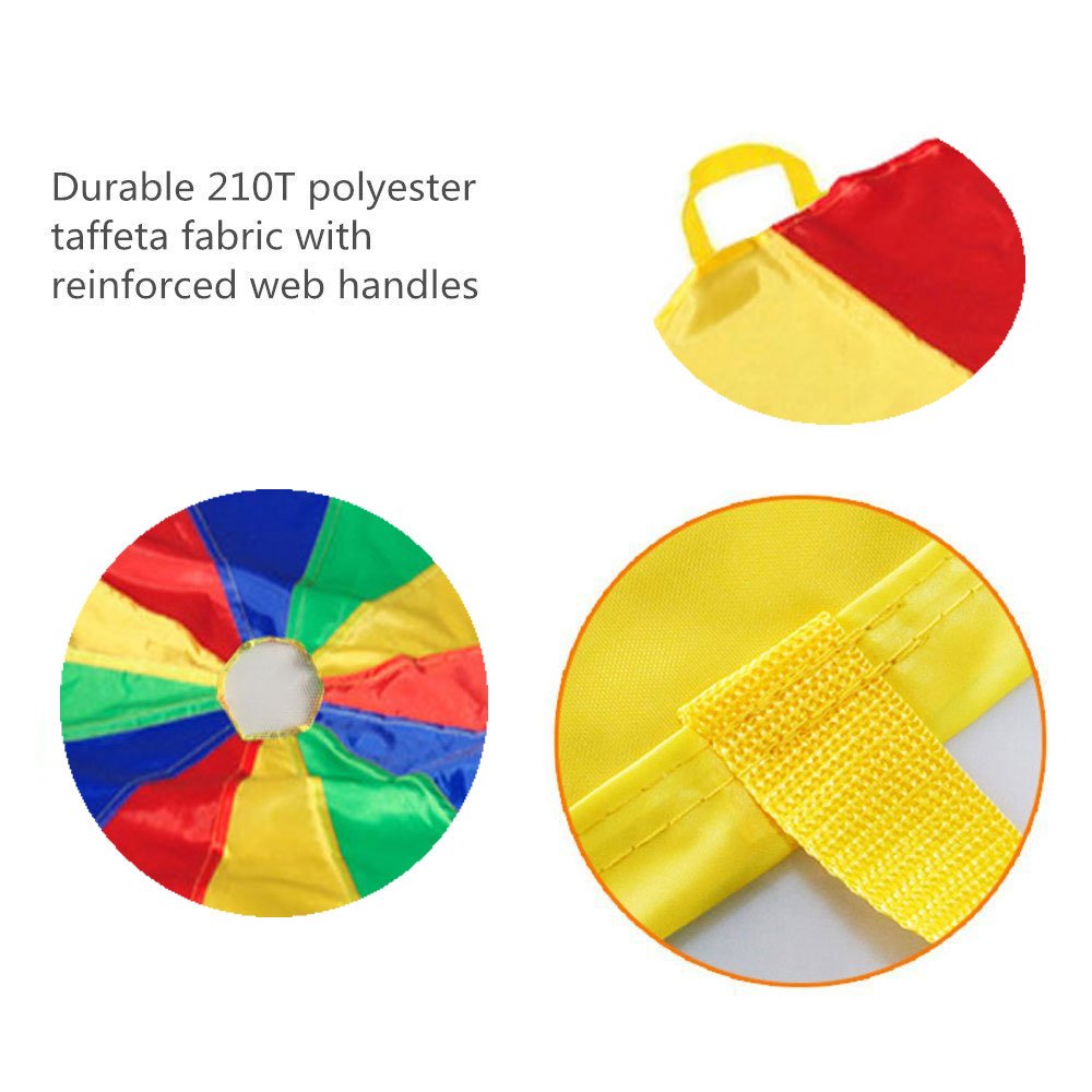 Sonyabecca Parachute Kids Play 12 Feet with 12 Handles for 8 12 Kids Game Kids Party Game