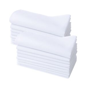 cocousm solid white cotton handkerchiefs for wedding party diy draw gift bulk