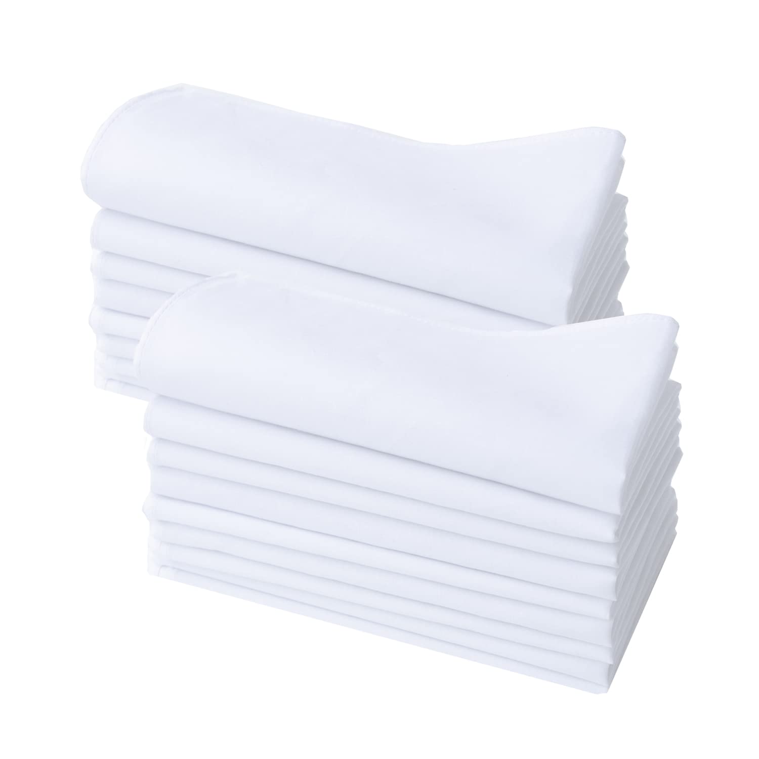 CoCoUSM Solid White Cotton Handkerchiefs for Wedding Party DIY Draw Gift Bulk