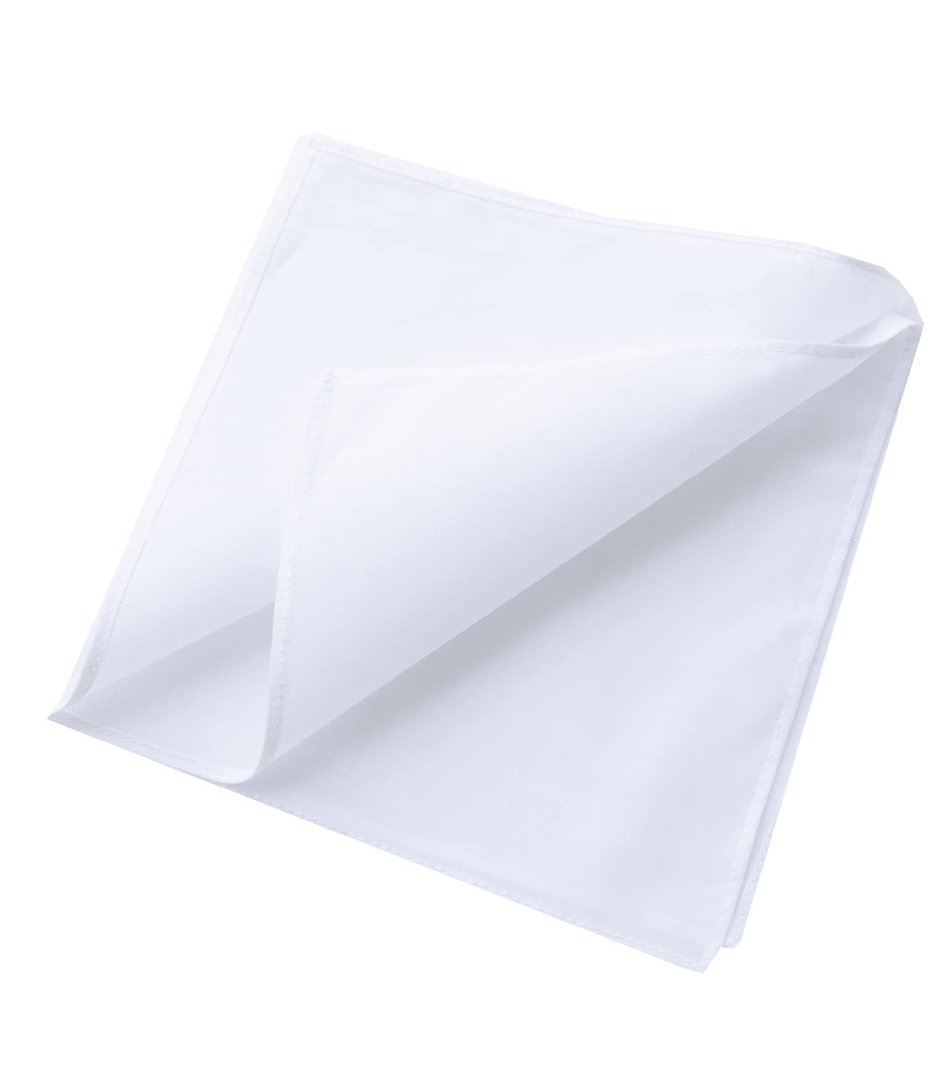 CoCoUSM Solid White Cotton Handkerchiefs for Wedding Party DIY Draw Gift Bulk