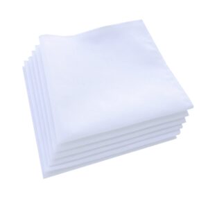 CoCoUSM Solid White Cotton Handkerchiefs for Wedding Party DIY Draw Gift Bulk