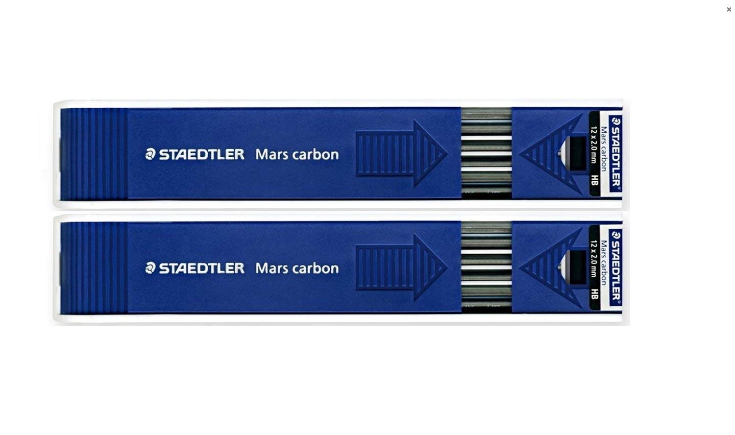 Staedtler Mars Carbon Lead, 12 x 2mm, HB (200-HB) - Pack of 2