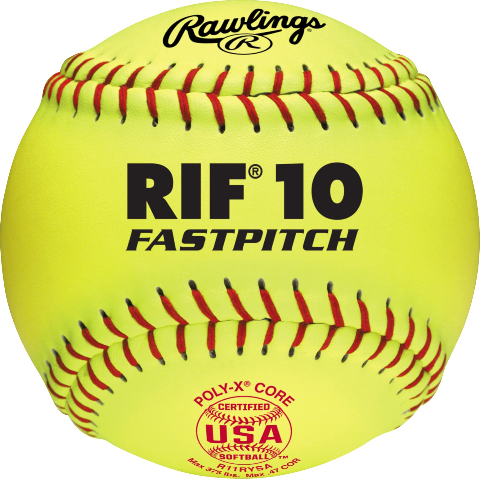 Rawlings RIF ASA League Fastpitch Softballs, R11RYSA, 12 Pack