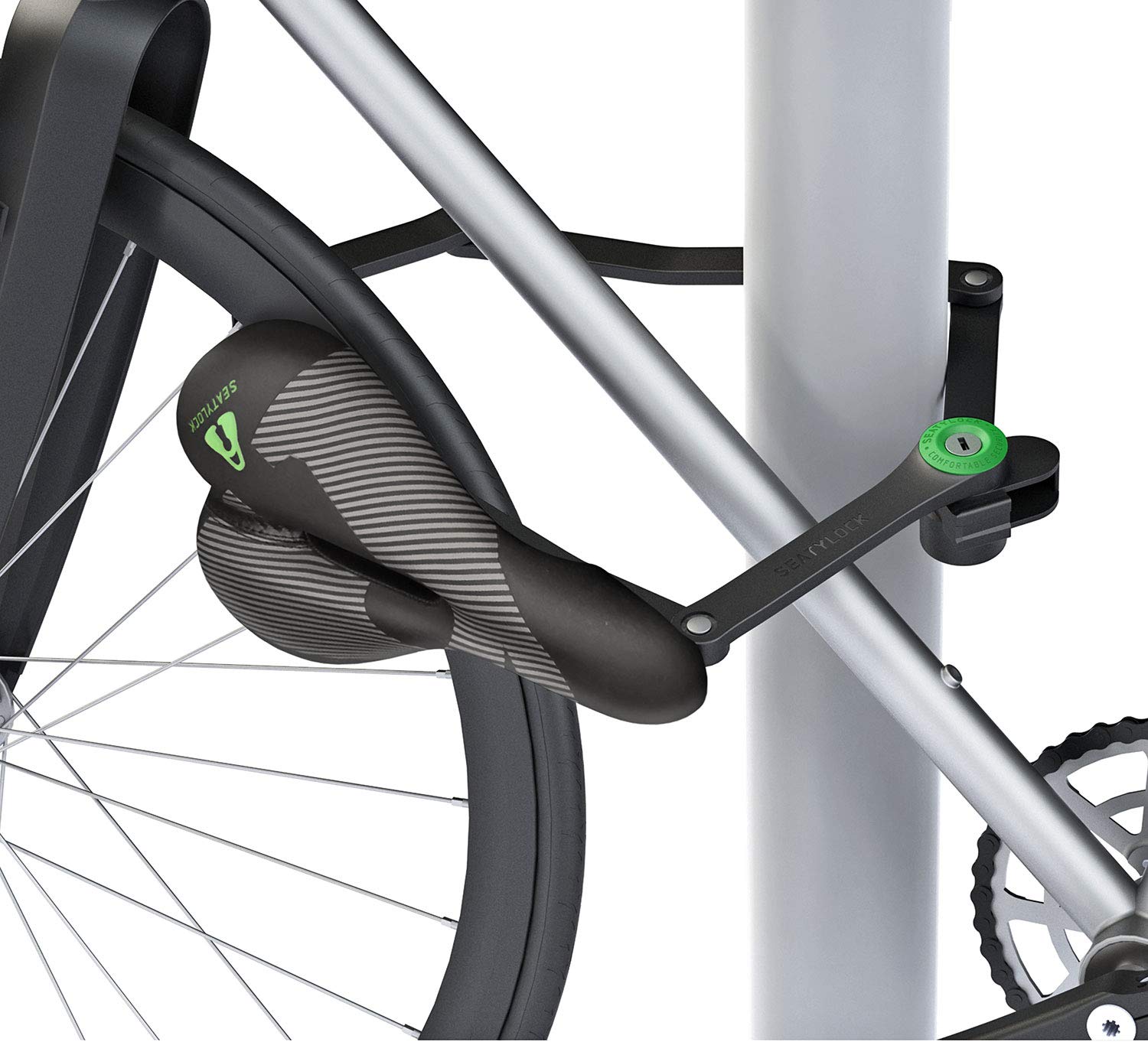 Seatylock Hybrid Saddle Bike Lock - Multi Patent 2 in 1 Locking Bike Seat Doubles As Saddle or Bicycle Guard - Innovative Lightweight Anti Theft Bike Lock and Saddle with Keys