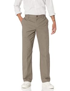 amazon essentials men's classic-fit wrinkle-resistant flat-front chino pant (available in big & tall), taupe, 40w x 30l