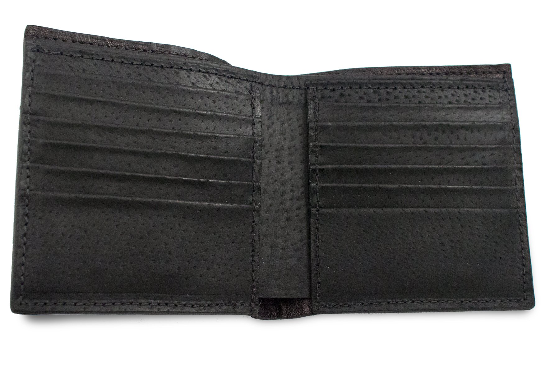 Black Genuine Alligator Skin Hipster Wallet Handmade with 12 Card Slots