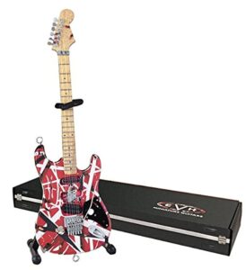 evh minature guitars evh frankenstein mini replica guitar van halen (evh001), red and white,red / white