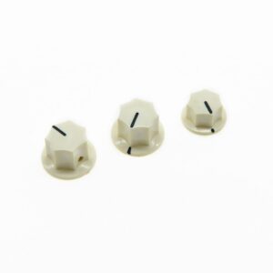 KIAISH Set of 3 Aged White Brass Insert USA Spec 1/4" Large and Small Knobs Bass Knobs for Jazz J Bass