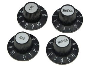 kaish 4x black with silver cap lp guitar witch hat knobs top hat knob for epi les paul sg