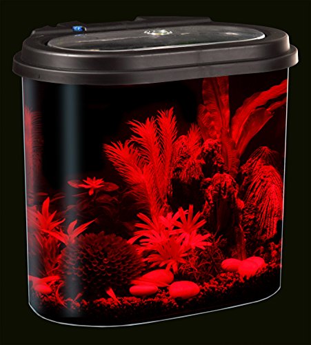 Koller Products AquaView 4.5-Gallon Aquarium Starter Kit with Full Filtration and LED Lighting - 7 Dazzling Colors to Select