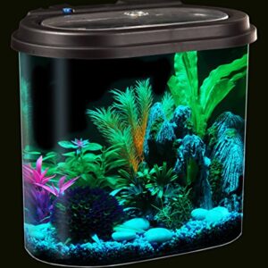 Koller Products AquaView 4.5-Gallon Aquarium Starter Kit with Full Filtration and LED Lighting - 7 Dazzling Colors to Select