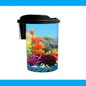 Koller Products AquaView 4.5-Gallon Aquarium Starter Kit with Full Filtration and LED Lighting - 7 Dazzling Colors to Select