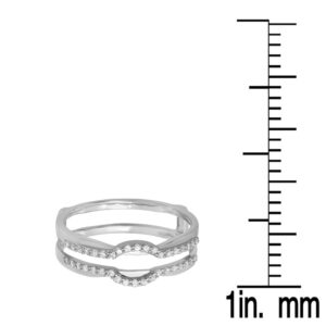 Dazzlingrock Collection 0.28 Carat (ctw) Round Diamond Wedding Band Enhancer Double Ring 1/4 CT, 14K White Gold, Size 7