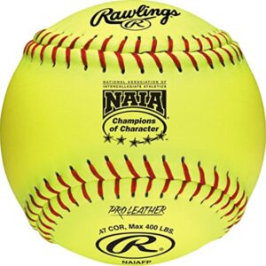 rawlings | official naia fastpitch softball | 12" pro leather cover | naiafp | 12 count