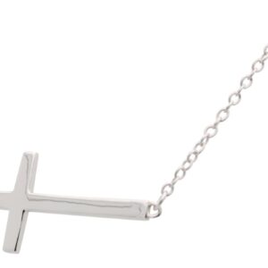 All Patron Saints Sideways Cross Necklace For Women - Solid Sterling Silver - Adjustable Length - Gift Set