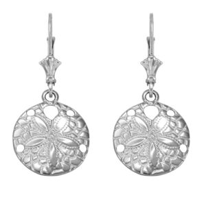 925 Sterling Silver Sea Star Sand Dollar Leverback Earrings