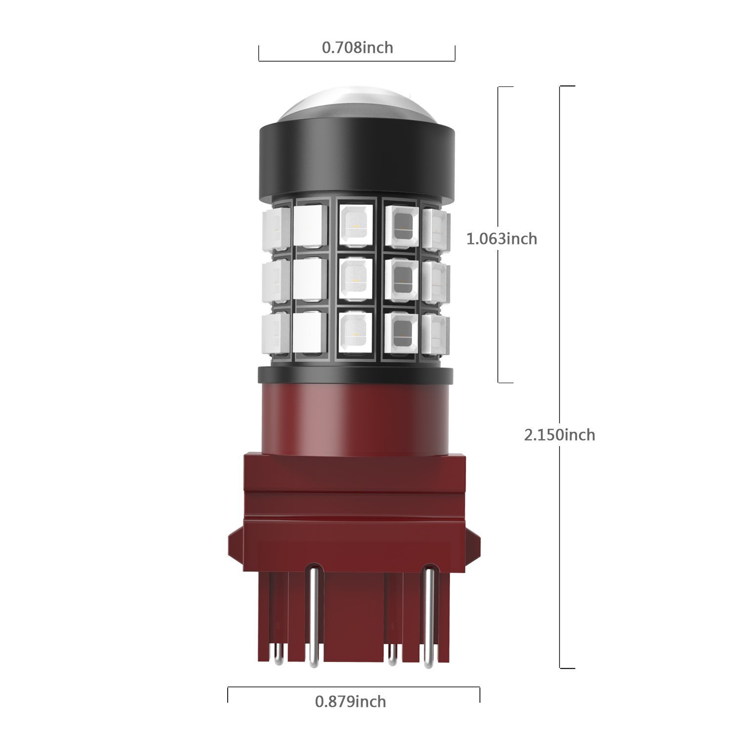 Alla Lighting Newly Upgraded 3156 3157 Red LED Bulbs, Brake Stop Tail, Turn Signal Lights for Cars, Trucks, Motor, Super Bright 3056 3057 4157 3047 LL 4057 3457-K-X 12V SMD LED Lamps