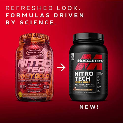 Muscletech Whey Protein Powder (Strawberry Shortcake, 2LB) - Nitro-Tech Whey Protein Isolate Smoothie Mix for Lean Muscle & Fast Recovery - 24g of Whey Gold Protein for Women & Men - Gluten-Free