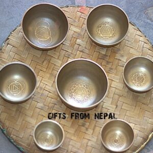 Chakra Healing Tibetan Hammered Himalayan Singing Bowl Set of 7 Meditation Bowls Hand Bowls from Nepal