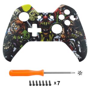 eXtremeRate Scare Party Soft Touch Faceplate Front Housing Shell Upper Case Top Cover Replacement Parts Mod Kits for Standard Xbox One Controller with and without 3.5 mm jack