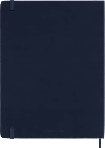 Moleskine Classic Notebook, Hard Cover, XL (7.5" x 9.5") Plain/Blank, Sapphire Blue, 192 Pages