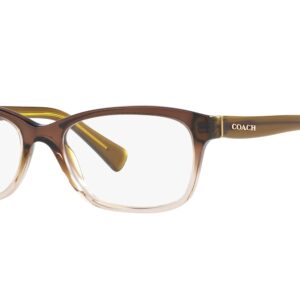 Coach HC6089 Prescription Eyewear Frames, Transparent Olive Gradient/Demo Lens, 51 mm