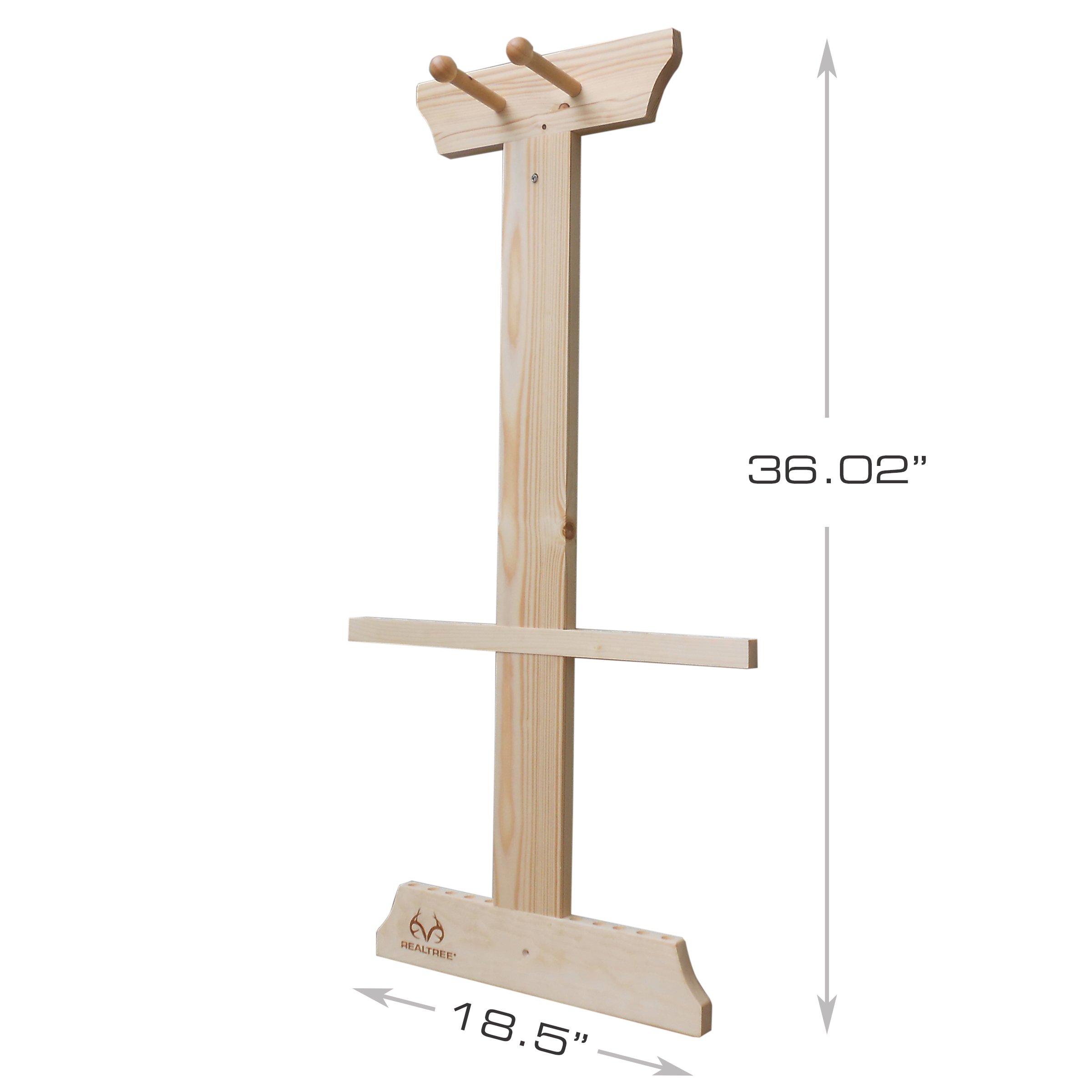 Rush Creek Creations Real tree Crossbow and 10 Arrow Bow Rack - 4 Minute Assembly - Extra Large Pegs , 18.5"L x 1.5"W x 36"H