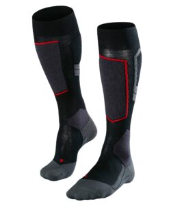 falke mens sk4 wool skiing socks, merino, black (black-mix 3010), us 10.5-11.5 (eu 44-45 Ι uk 9.5-10.5), 1 pair