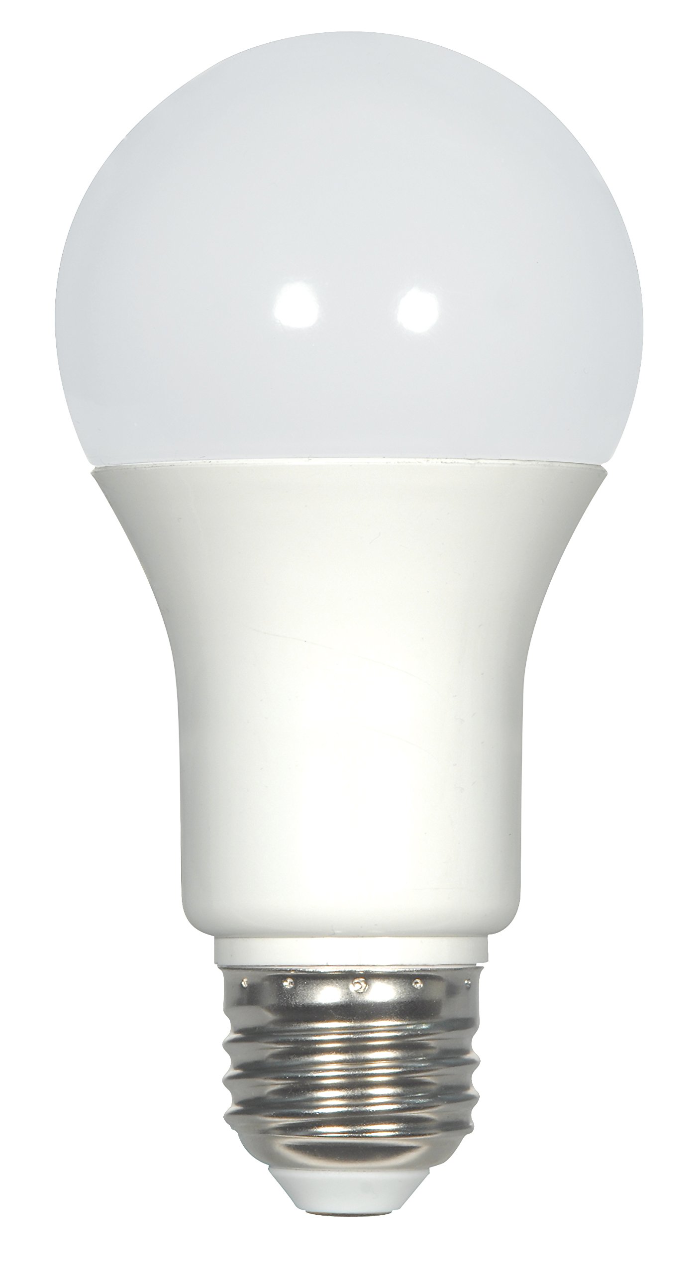 Satco S29837 Solid State LED Light Bulb; 120 Volts; 9.8 Watts; 800 Initial Lumens; A19 Lamp Shape; Medium Base; E26 ANSI Base; 220' Beam Spread; 3500 Kelvin Temp; Dimmable; Frosted Finish