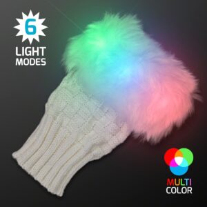 FlashingBlinkyLights Light Up Fuzzy Fingerless LED Glow Gloves