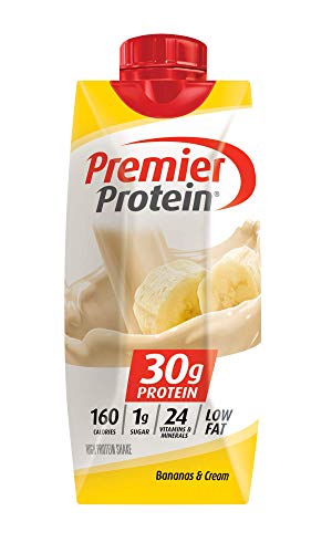 Premier Protein, 30g Shakes Bananas and Cream, 44 Fl Oz, Pack of 4