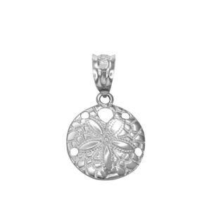 dainty sterling silver sea star charm sand dollar round pendant