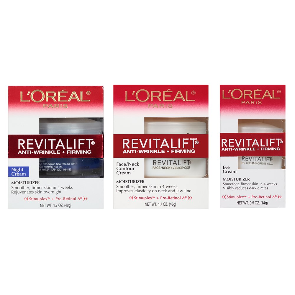 L'Oreal Paris Revitalift Base Day, Base Night, and Eye Regimen