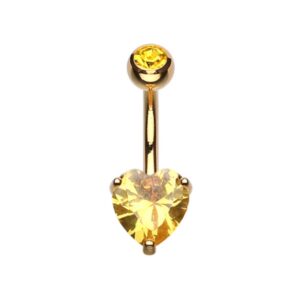 colorline heart prong sparkle wildklass belly button ring