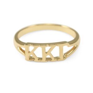 The Collegiate Standard Kappa Kappa Gamma 14k Gold Plated Sorority Ring with Greek letters