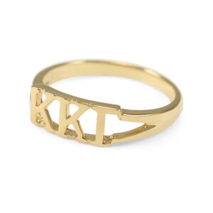 The Collegiate Standard Kappa Kappa Gamma 14k Gold Plated Sorority Ring with Greek letters