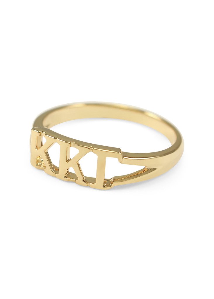 The Collegiate Standard Kappa Kappa Gamma 14k Gold Plated Sorority Ring with Greek letters