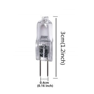 Vstar G4 12V 20W Halogen Bulb JC Type Bi-Pin Light,Clear, G4 Bi-pin Base, Halogen Light Bulb (20W 10Pack)