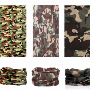 KALILY 6PCS Headband Bandana - Versatile Sports CAMO Headwear –Neck Gaiter, Headwrap, Balaclava for Camping, Cycling, Fishing