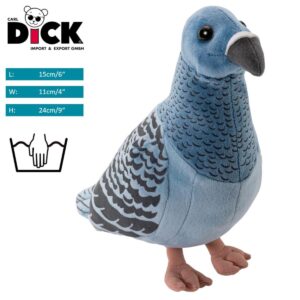 Carl Dick Dove, Pigeon blue 8 inches, 24cm, Plush Toy, Soft Toy, Stuffed Animal 3299