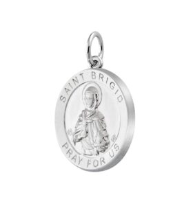 us jewels ladies 925 sterling silver saint brigid medal pendant, 18.5mm