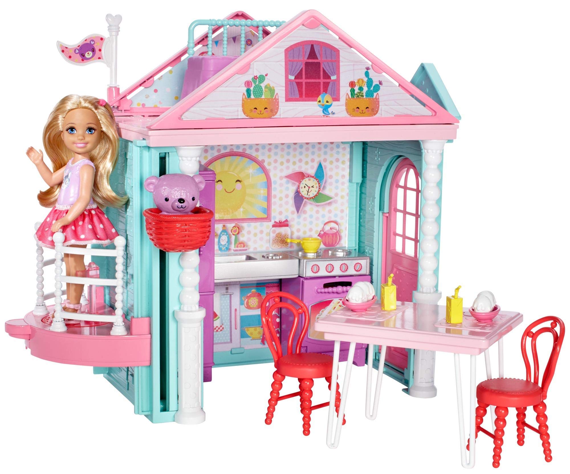 Barbie Club Chelsea Two-Story Playhouse Playset and Teddy Bear