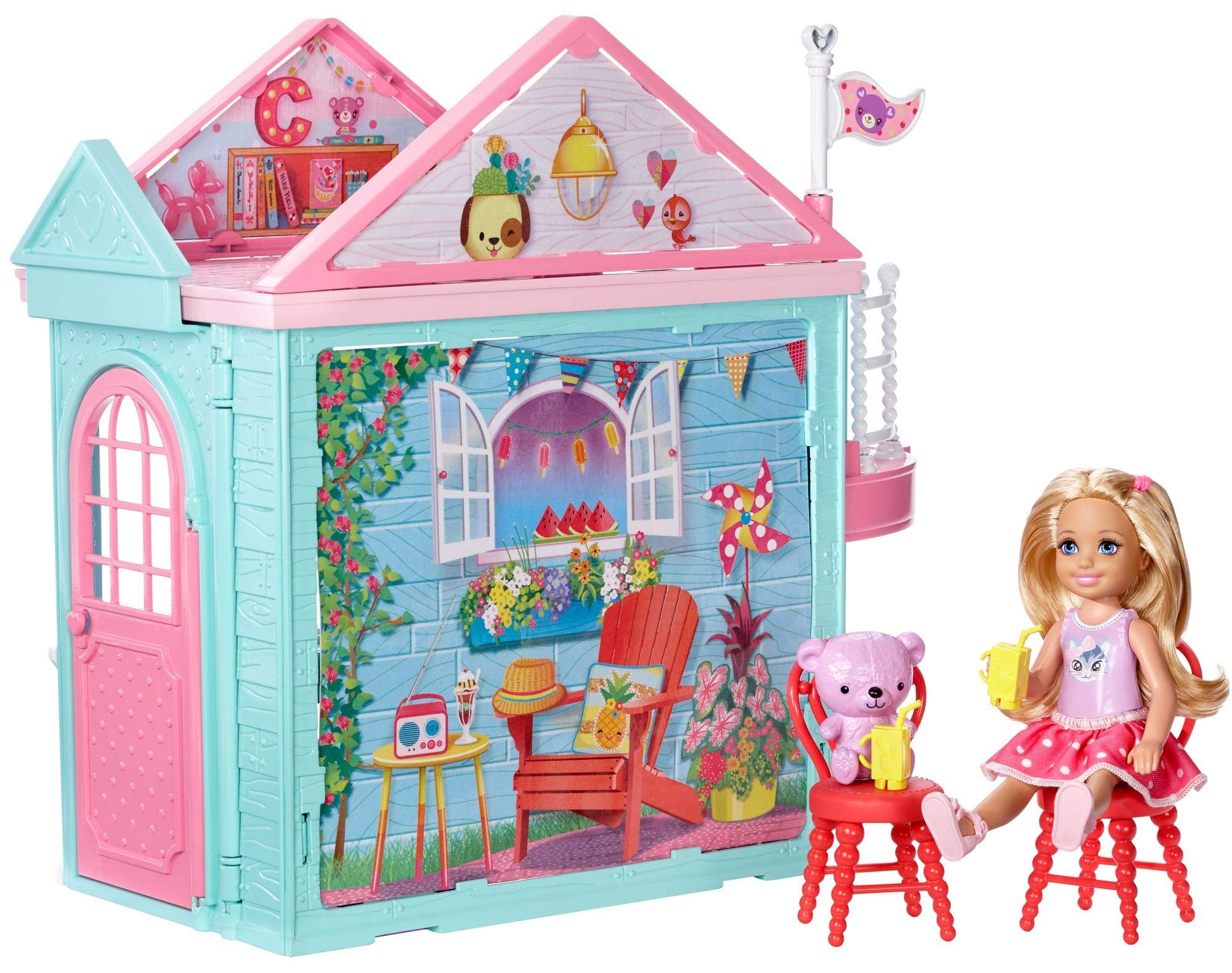 Barbie Club Chelsea Two-Story Playhouse Playset and Teddy Bear