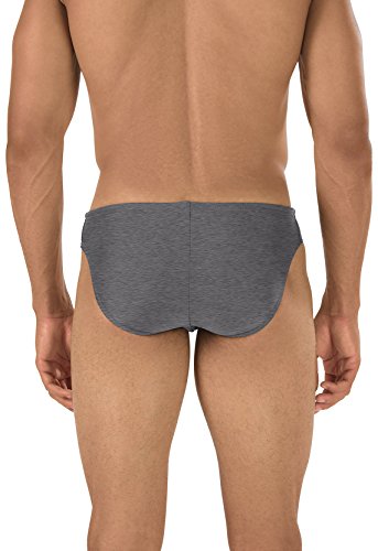 Speedo Men's Swimsuit Brief Powerflex Eco Solar, Heather Grey, 38