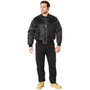 Rothco Conceal-Ops MA-1 Flight Jacket - Discreet Carry with Style, Black, Medium