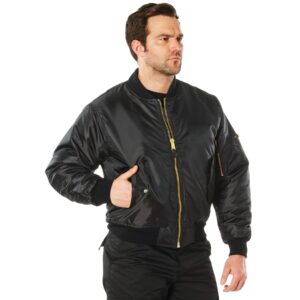 Rothco Conceal-Ops MA-1 Flight Jacket - Discreet Carry with Style, Black, Medium