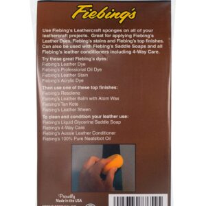 Fiebing's Leathercraft Sponges (2 Pack) - 3" Round Painting Sponges to Apply Fiebing's Leather Dyes, Stains, Top Finishes, Saddle Soaps - Multi-Purpose for Watercolor, Pottery, Ceramics, Arts & Crafts