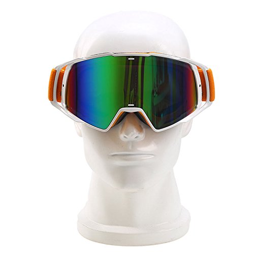 Motocross UTV ATV Dirt Bike Off-road Ski Snowboarding Goggles Stylish Colorful (Orange)